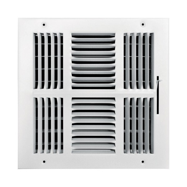 True Aire Tru Aire 10 in. H X 10 in. W 4-Way Powder Coat White Steel Wall/Ceiling Register C104M 10X10 - main